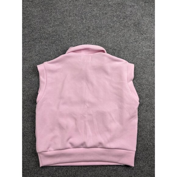 Simply Southern Sweatshirt Vest Womens Small Pink Quarter Zip Collared Pockets - Picture 4 of 4